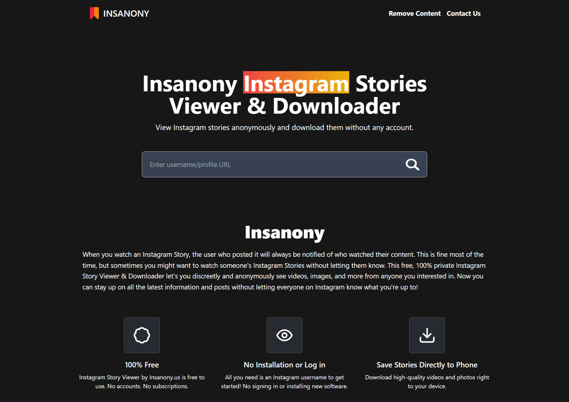 Insanony Instagram Story Viewer