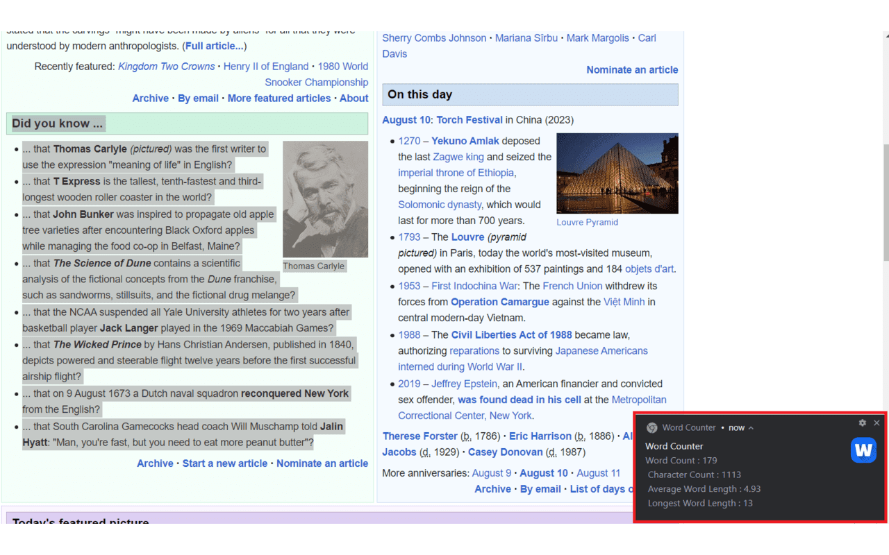 Word Counter Chrome Extension